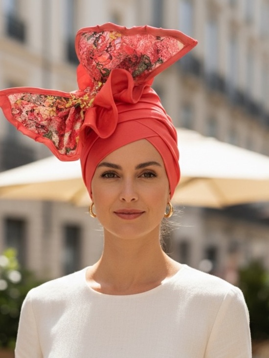 Women’s Red Headwrap with Floral Lace Bow

GEL8 0526